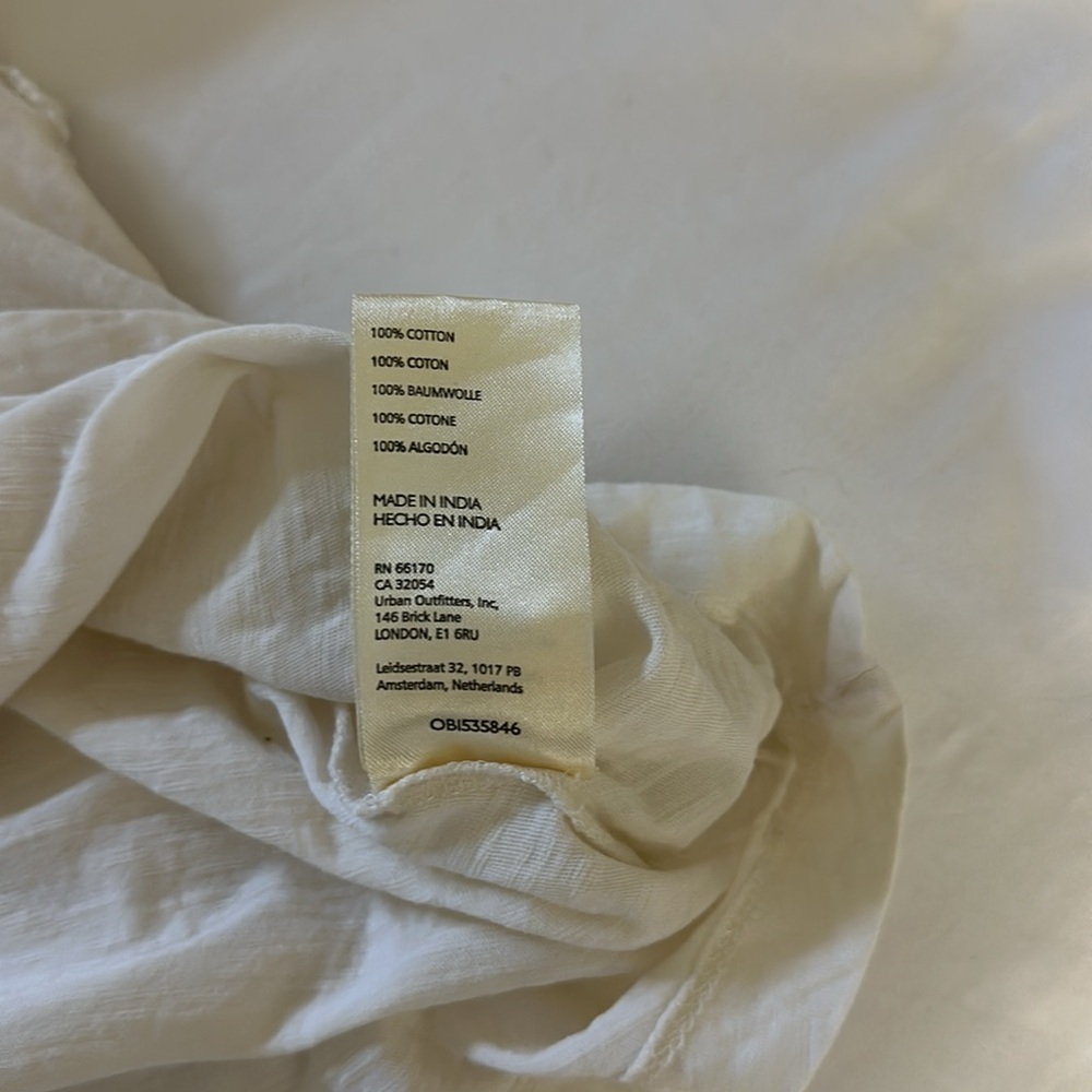 Anthropologie White Smocked Ruffle Top Small - Picture 7 of 8